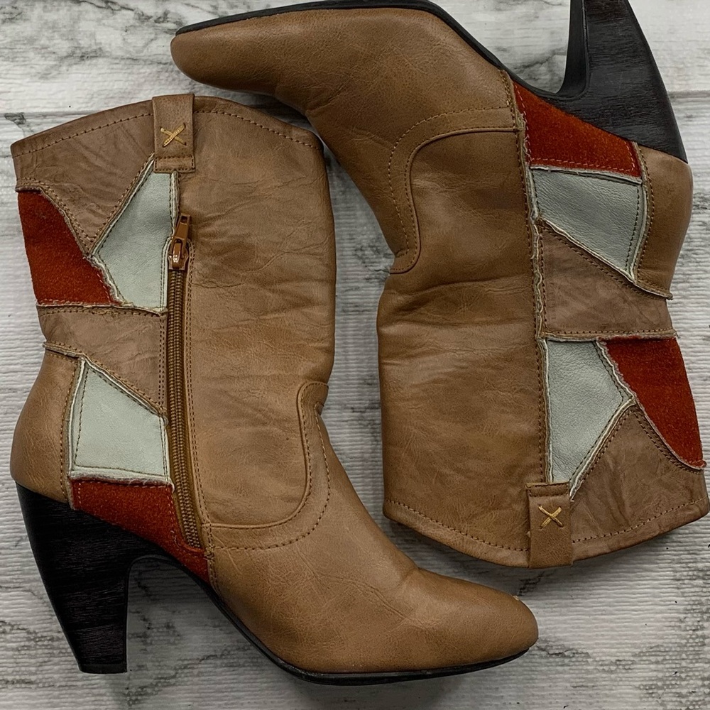 Qupid Mid Calf Western Cowboy Boots